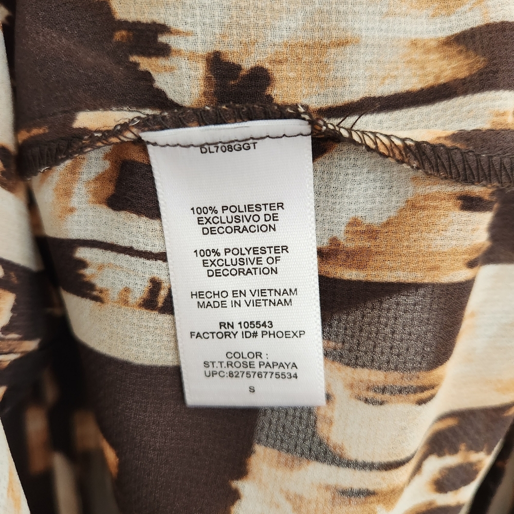 Derek Lam Long Sleeve Print Button Front Top - Picture 6 of 6